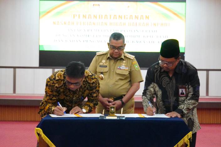 Pemprov dan KPU Riau Teken NPHD Pilgub 2024, Ini Total Anggarannya