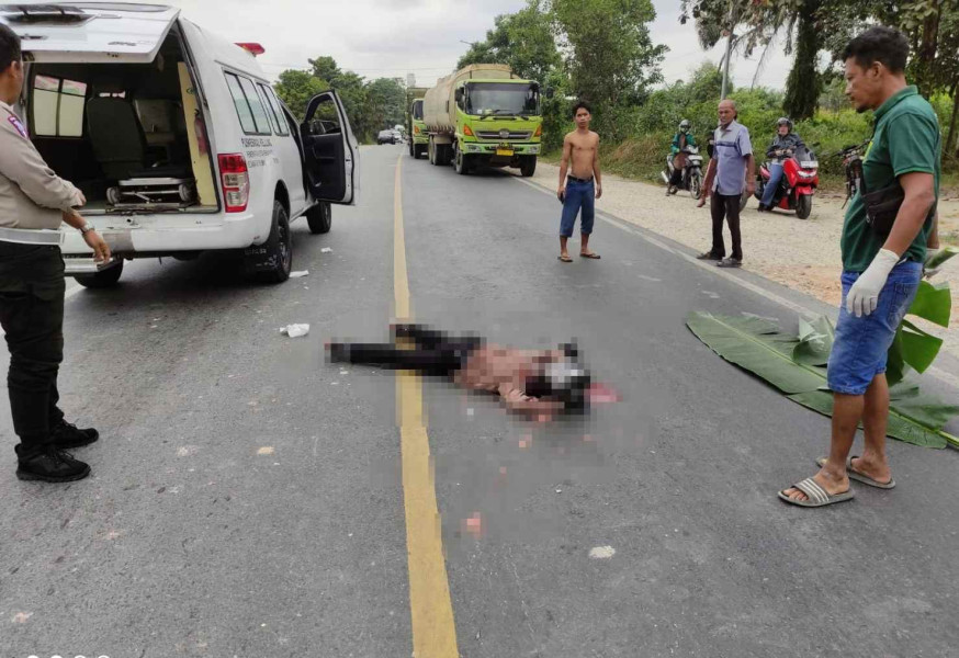 Kecelakaan di Rumbai Pekanbaru, Pengendara Motor Tewas Terlindas Truk